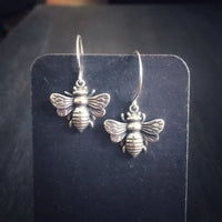 Bee Drop Silver Earrings