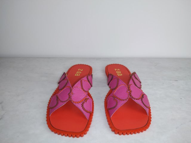 Pink Leather Heart Sandal