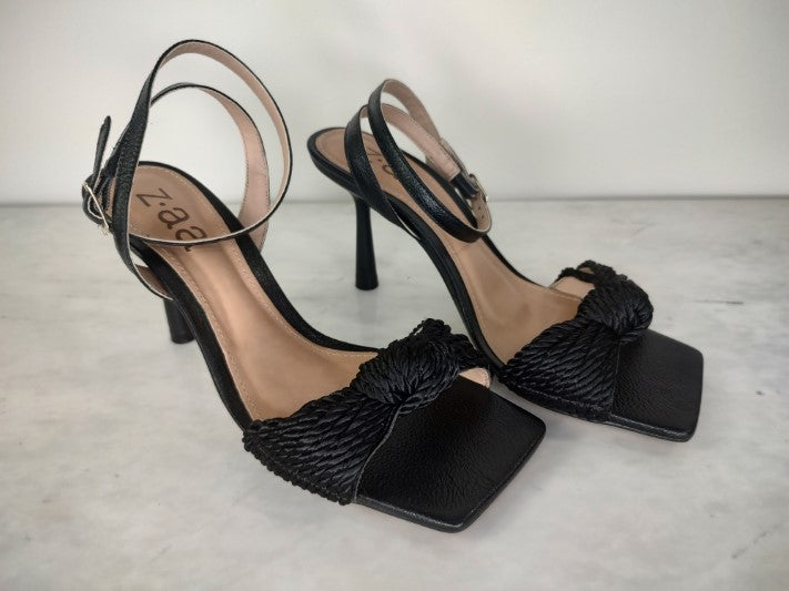 Black rope heels hotsell