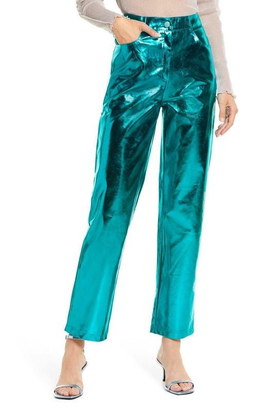 Blue Metallic Trousers  z•aa Women's Clothes St. Petersburg – z