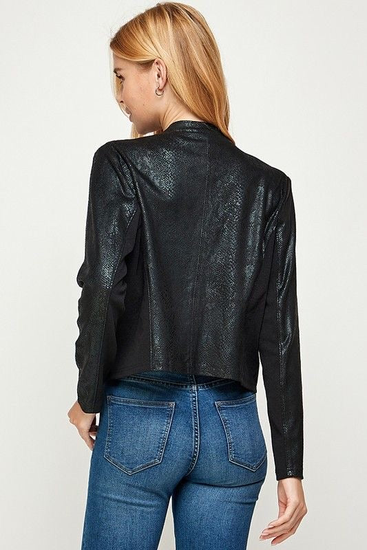 Leather drape outlet jacket