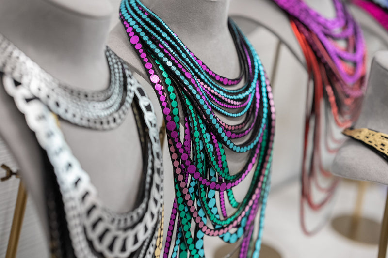 Spring Trunk Show of Wearable Art March 16:  Meet the designer behind the Uli Amsterdam statement necklaces, Uli Rapp