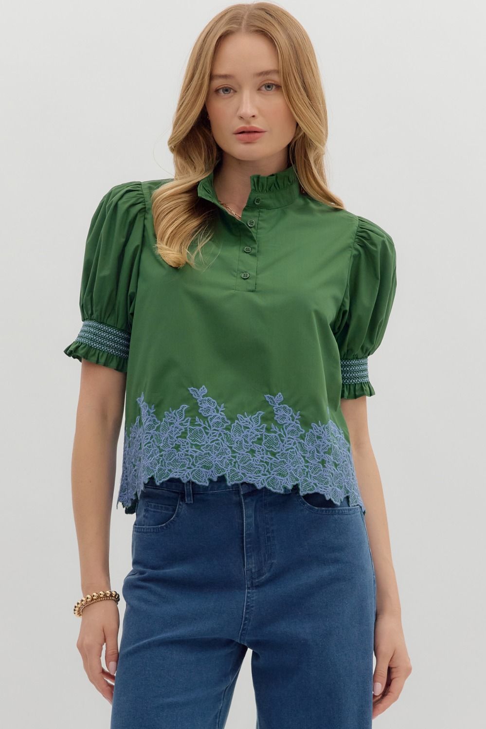 Floral Embroidered Top – z•aa dress up studio