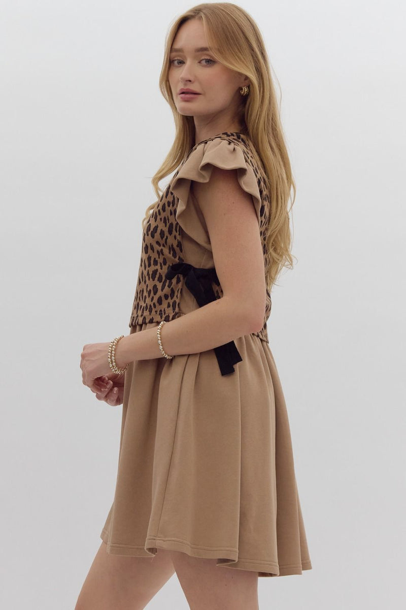 Leopard Ruffle Mini Dress