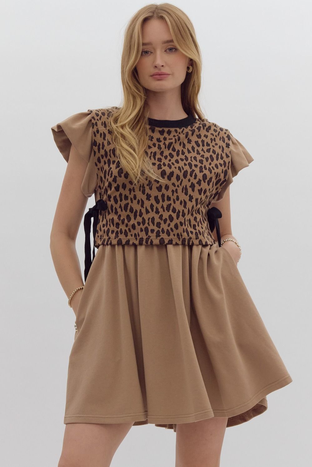 Leopard Ruffle Mini Dress