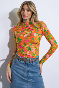 Floral Mesh Top