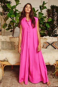 Wide Leg Satin Jumpsuit