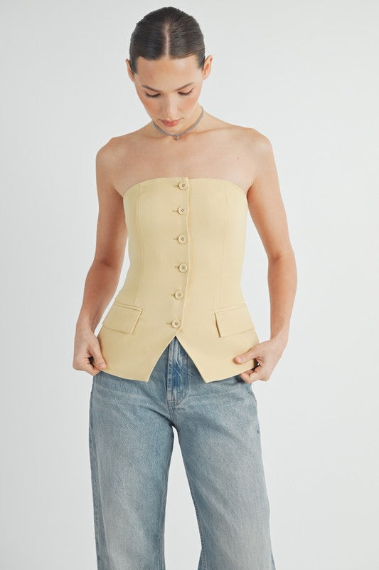 Button-Down Bustier Top