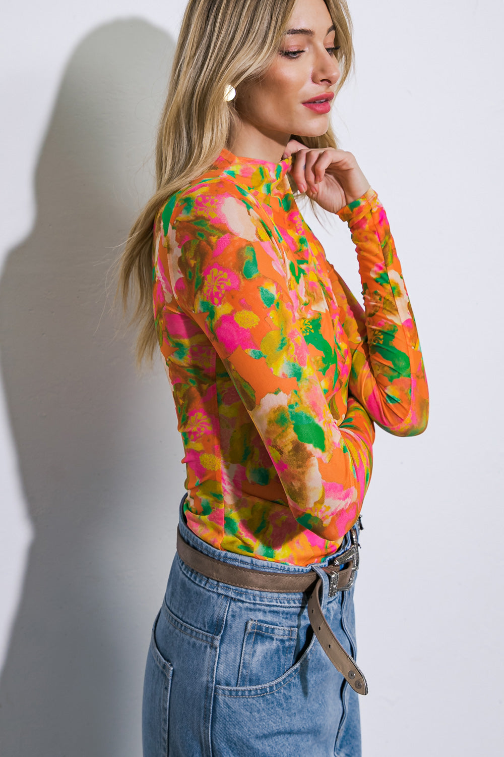 Floral Mesh Top