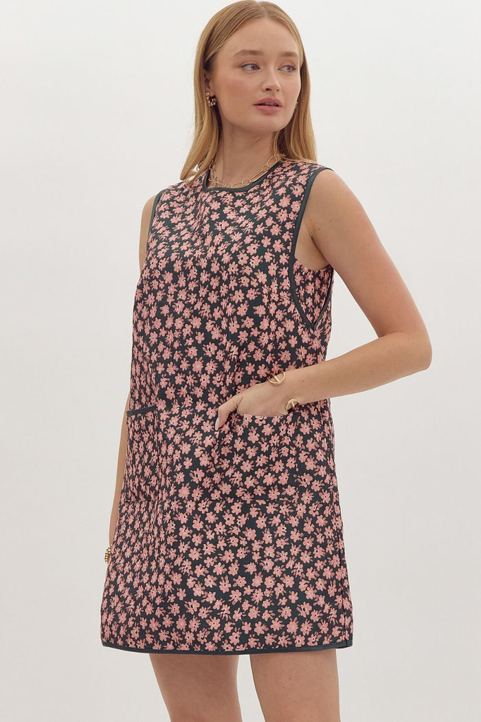 Floral Jacquard Mini Dress