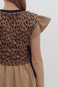 Leopard Ruffle Mini Dress