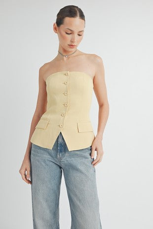 Button-Down Bustier Top