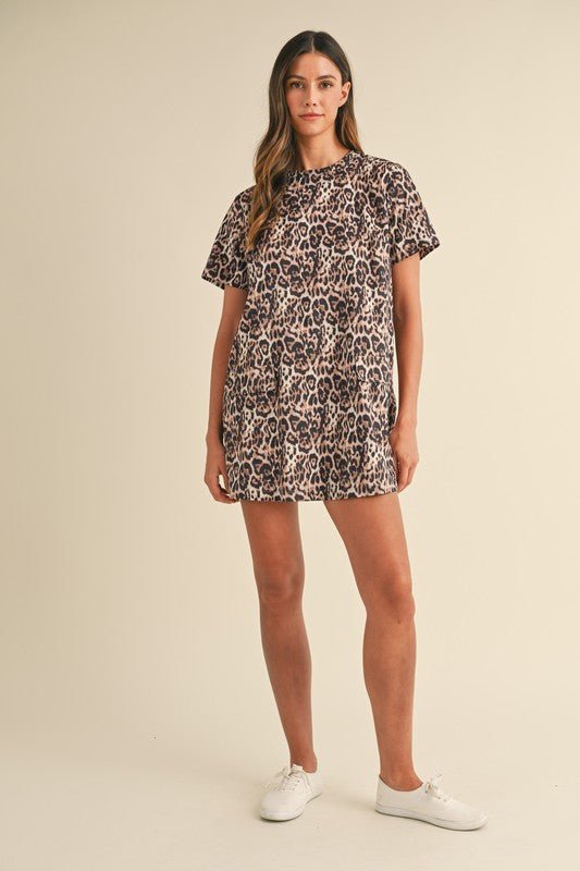 Leopard Mini Shift Dress