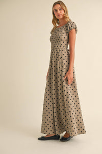 Polka Dot Open Back Maxi