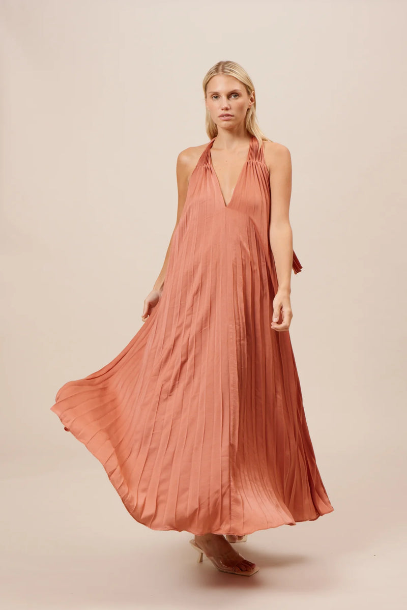 Blyth Halter Pleated Dress