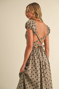 Polka Dot Open Back Maxi