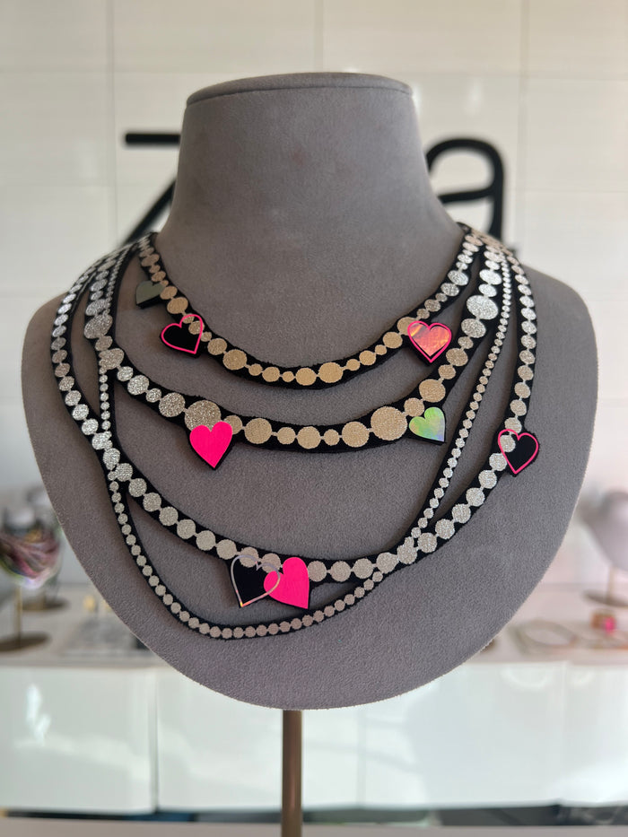 Pearl Madame Bold Hearts Necklace