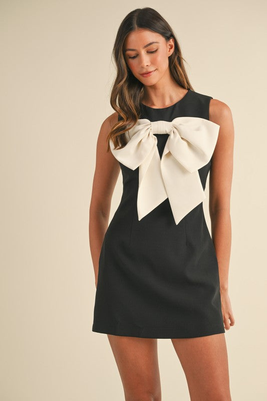 Oversized Bow Mini Dress