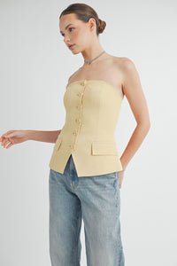 Button-Down Bustier Top