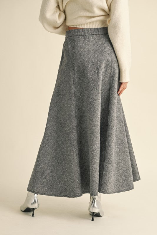 Two Tone A-Line Flare Skirt