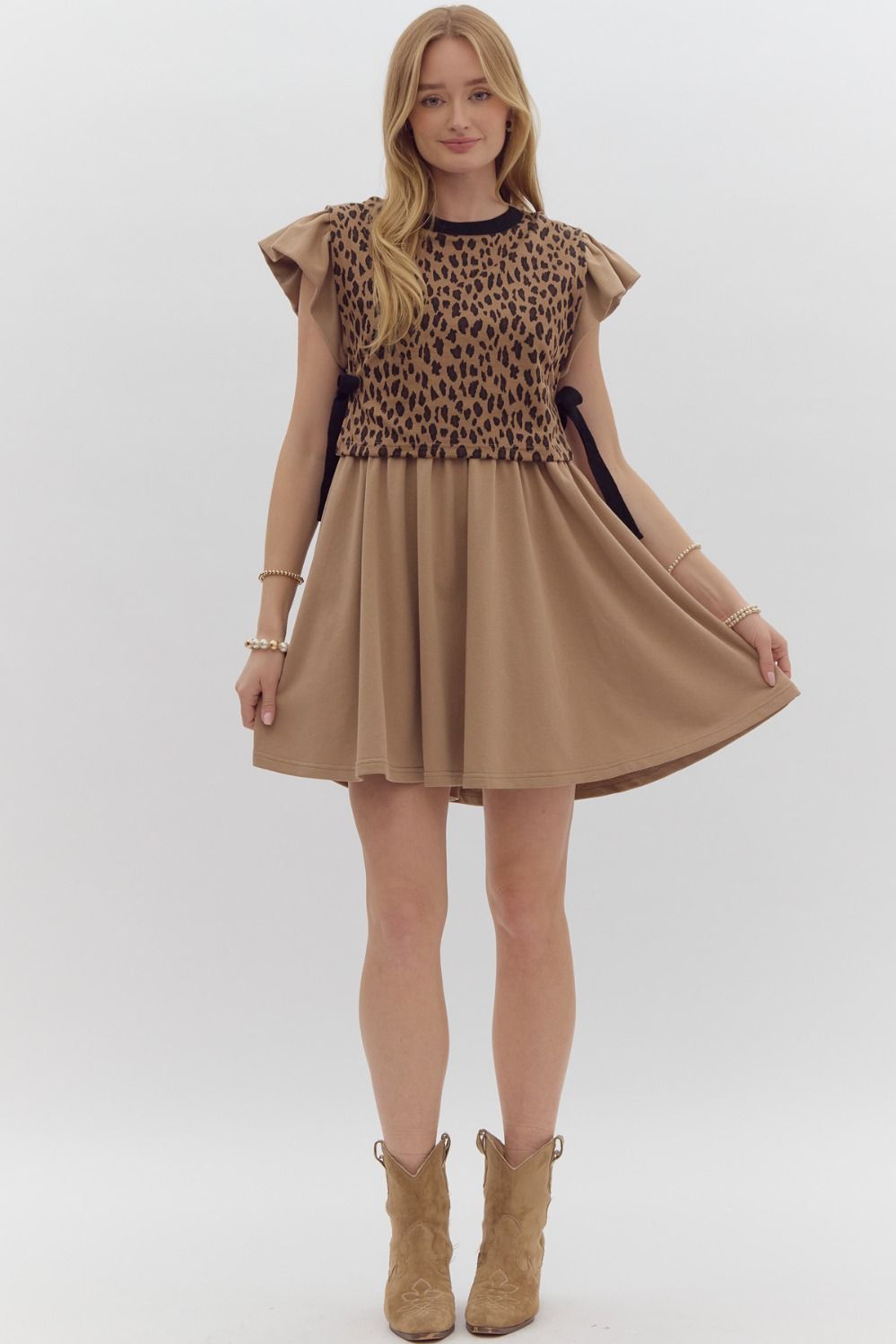 Leopard Ruffle Mini Dress