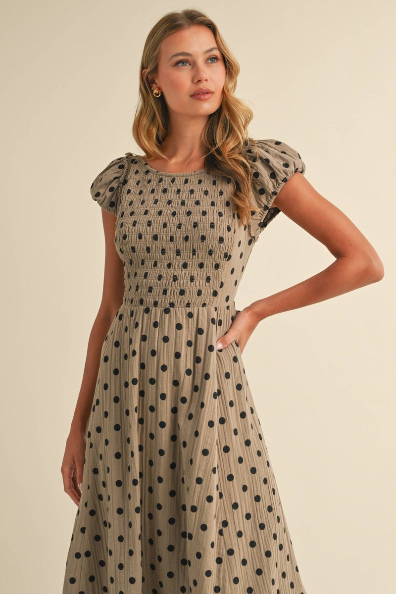 Polka Dot Open Back Maxi