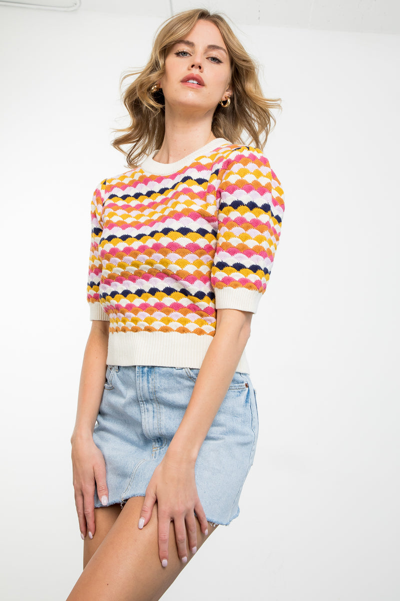 Short Sleeve Knit Top