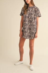 Leopard Mini Shift Dress