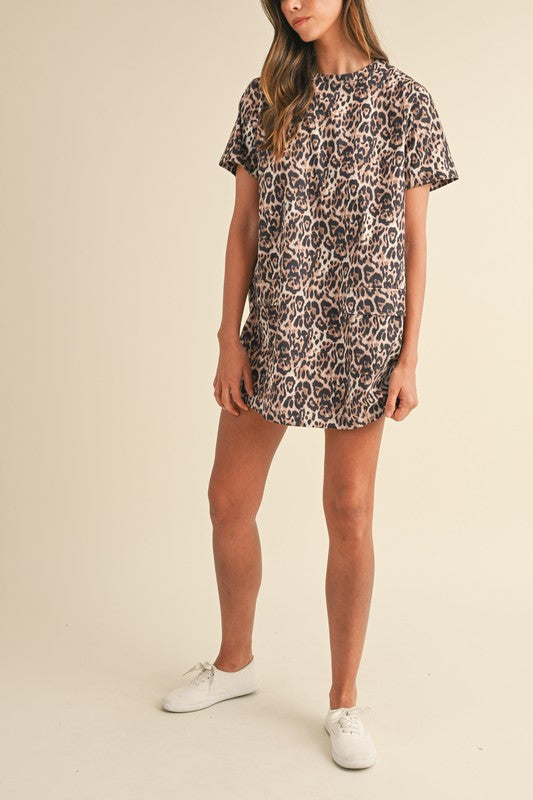 Leopard Mini Shift Dress