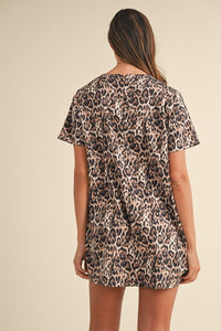 Leopard Mini Shift Dress