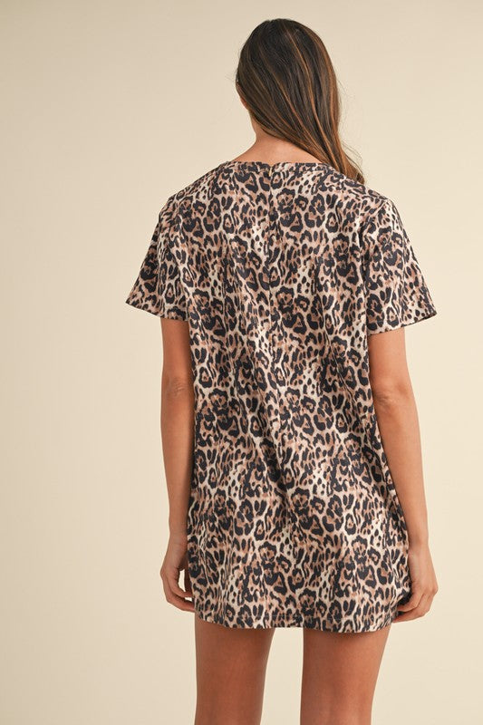 Leopard Mini Shift Dress