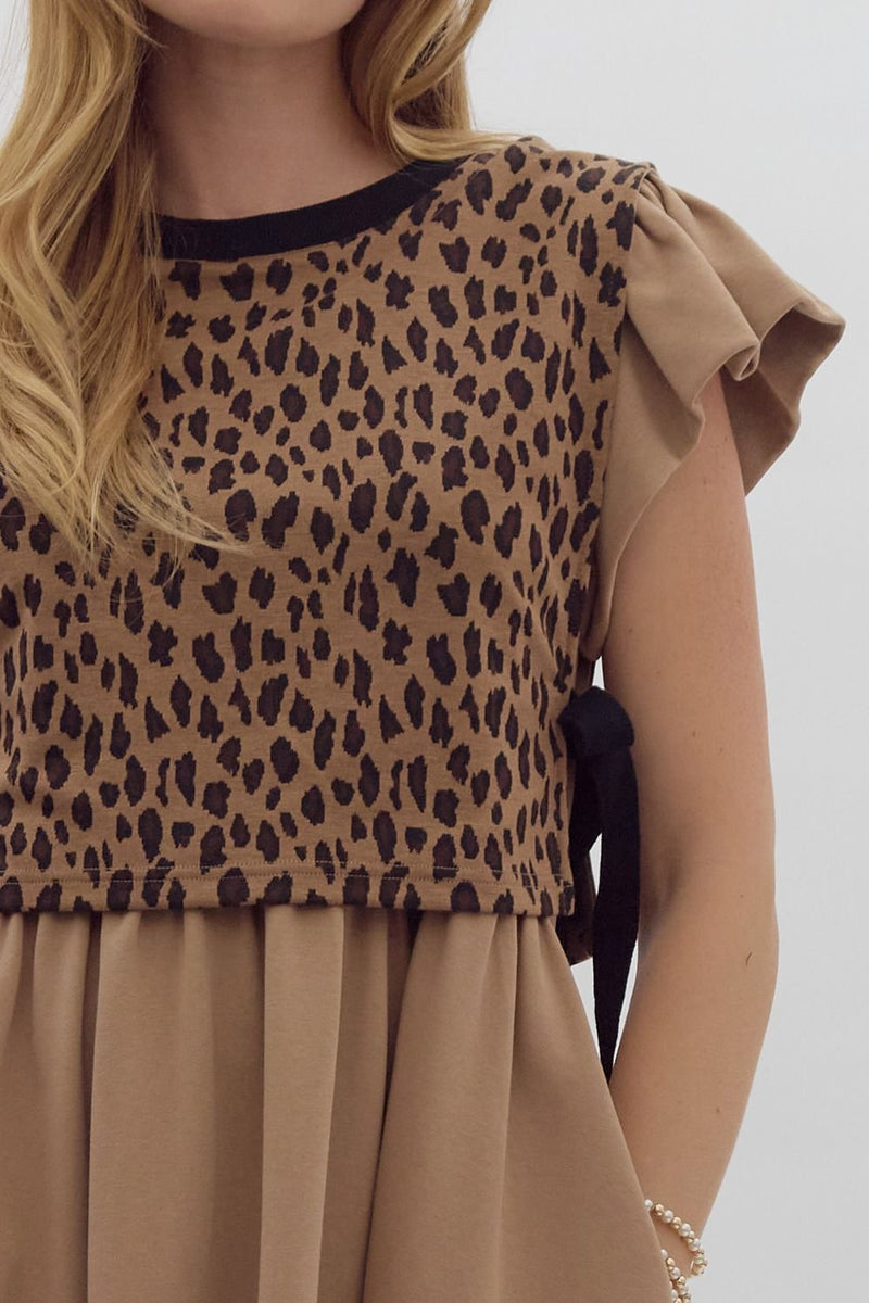 Leopard Ruffle Mini Dress