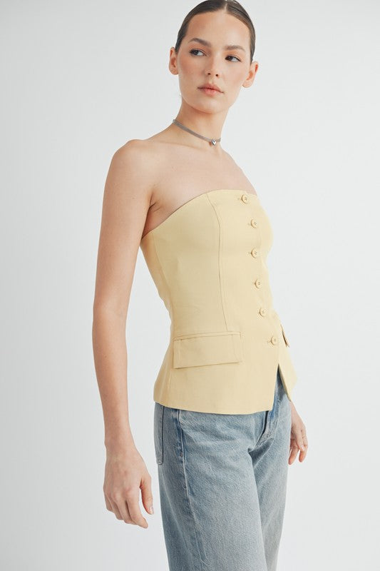 Button-Down Bustier Top