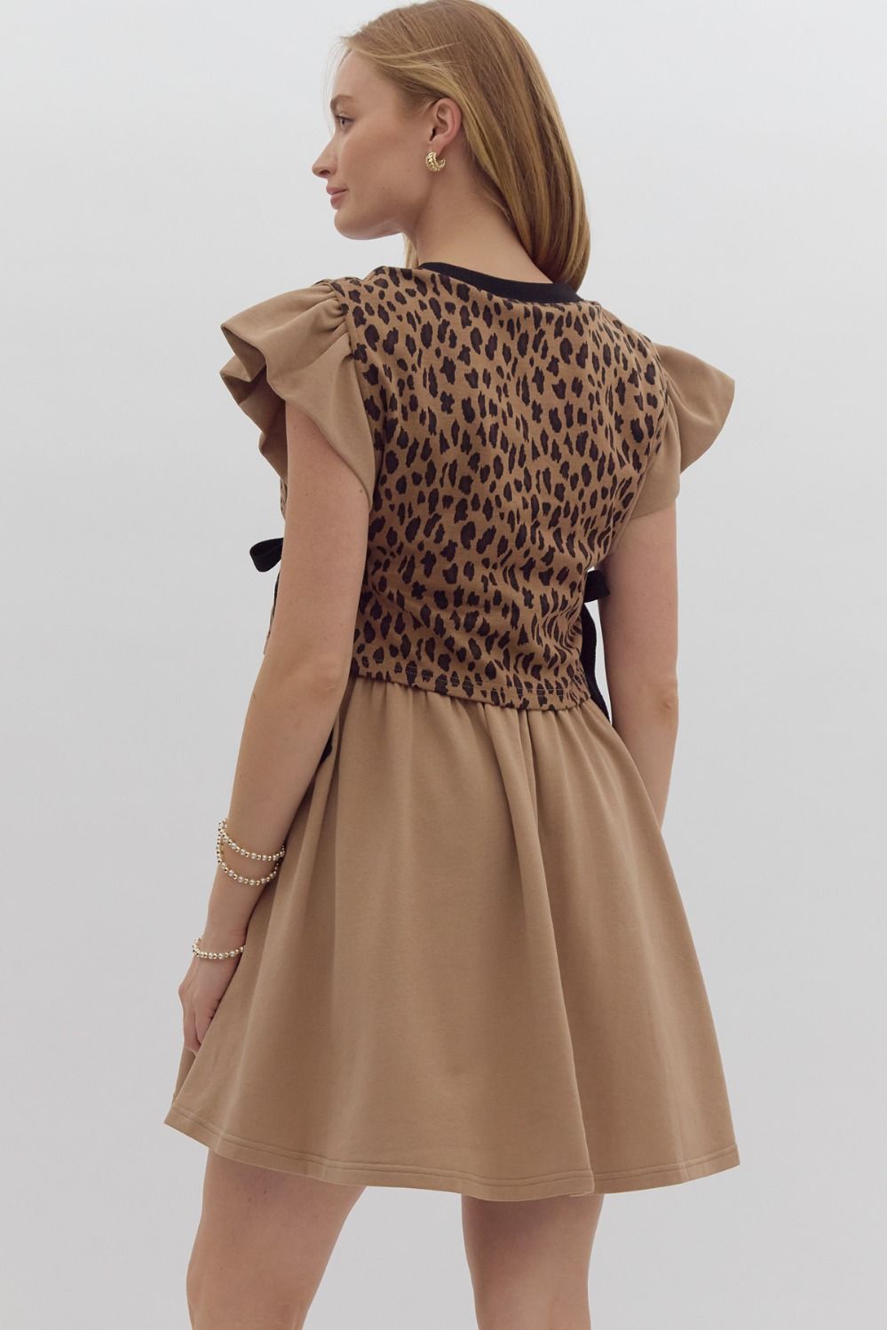 Leopard Ruffle Mini Dress