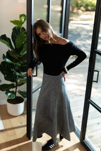 Two Tone A-Line Flare Skirt