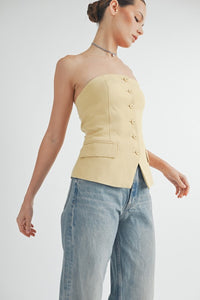 Button-Down Bustier Top