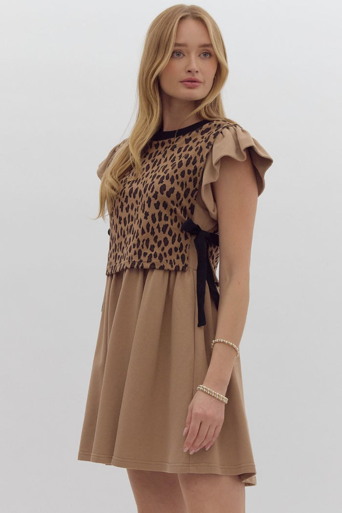 Leopard Ruffle Mini Dress