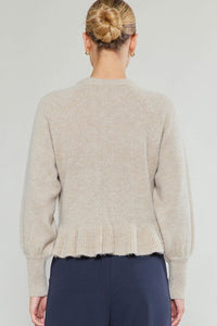 Bubble Sleeve Sweater with Ruffle Detail