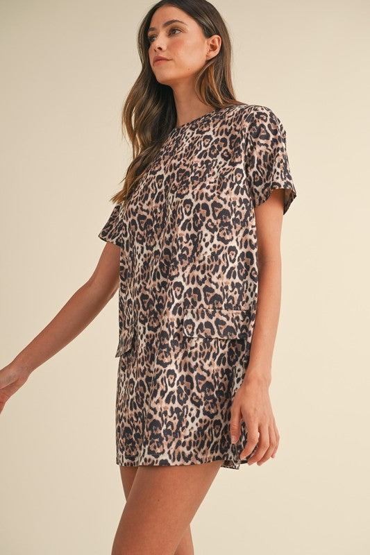 Leopard Mini Shift Dress