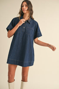 Denim Flared Mini Dress