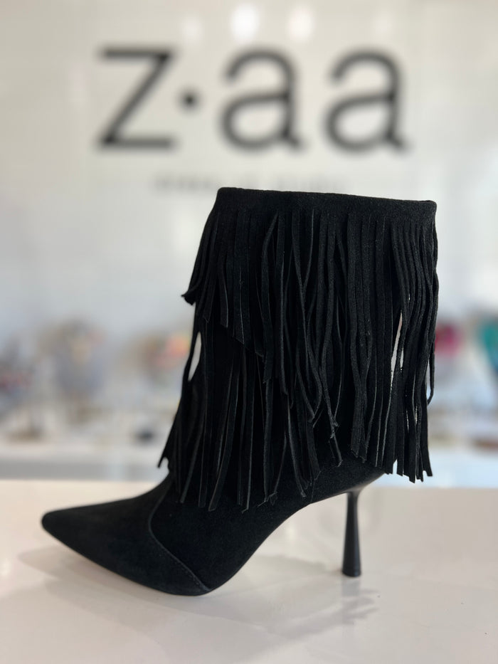 Fringe high 2025 heel boots