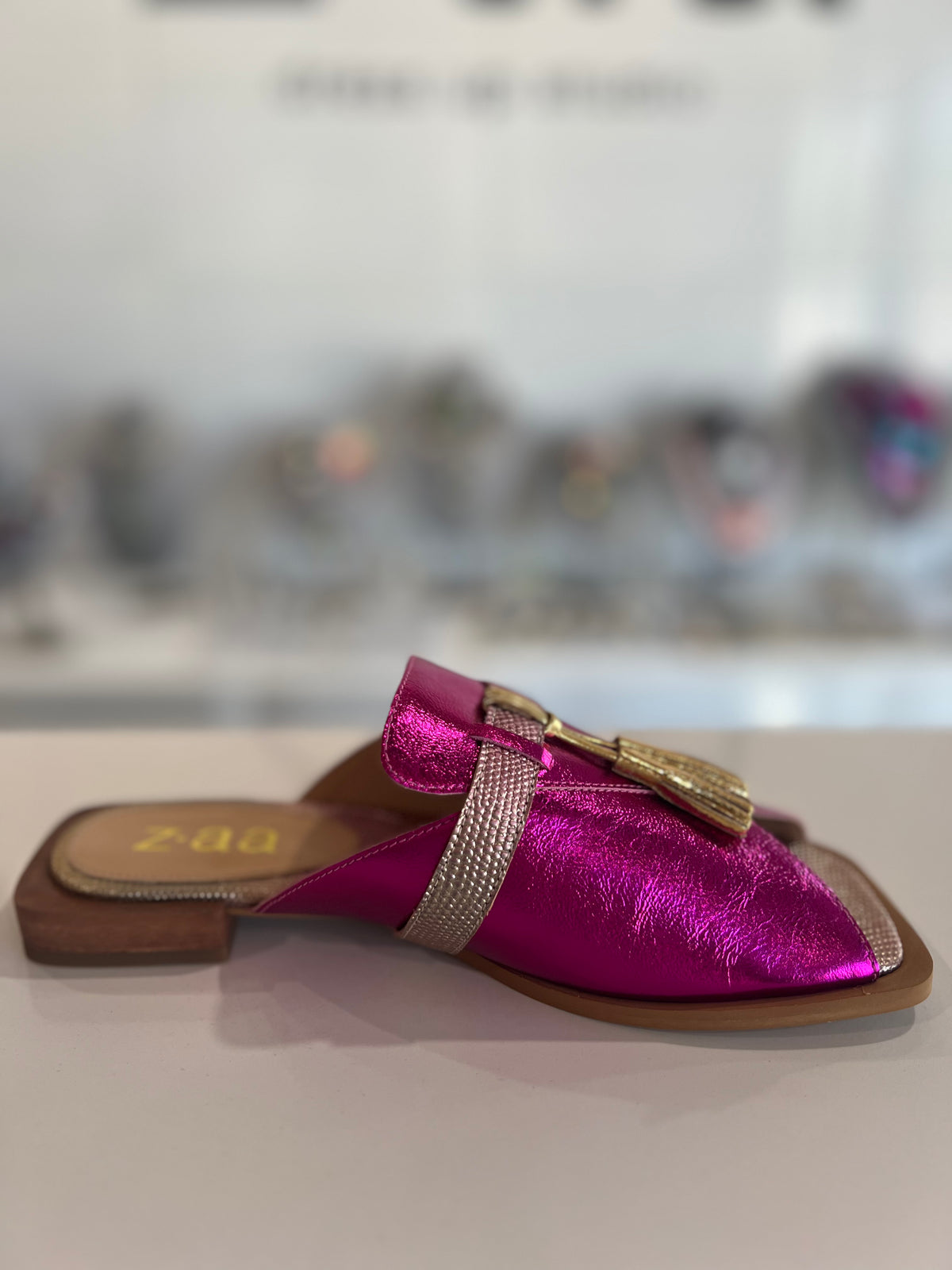 Metallic Sandal with Tassel