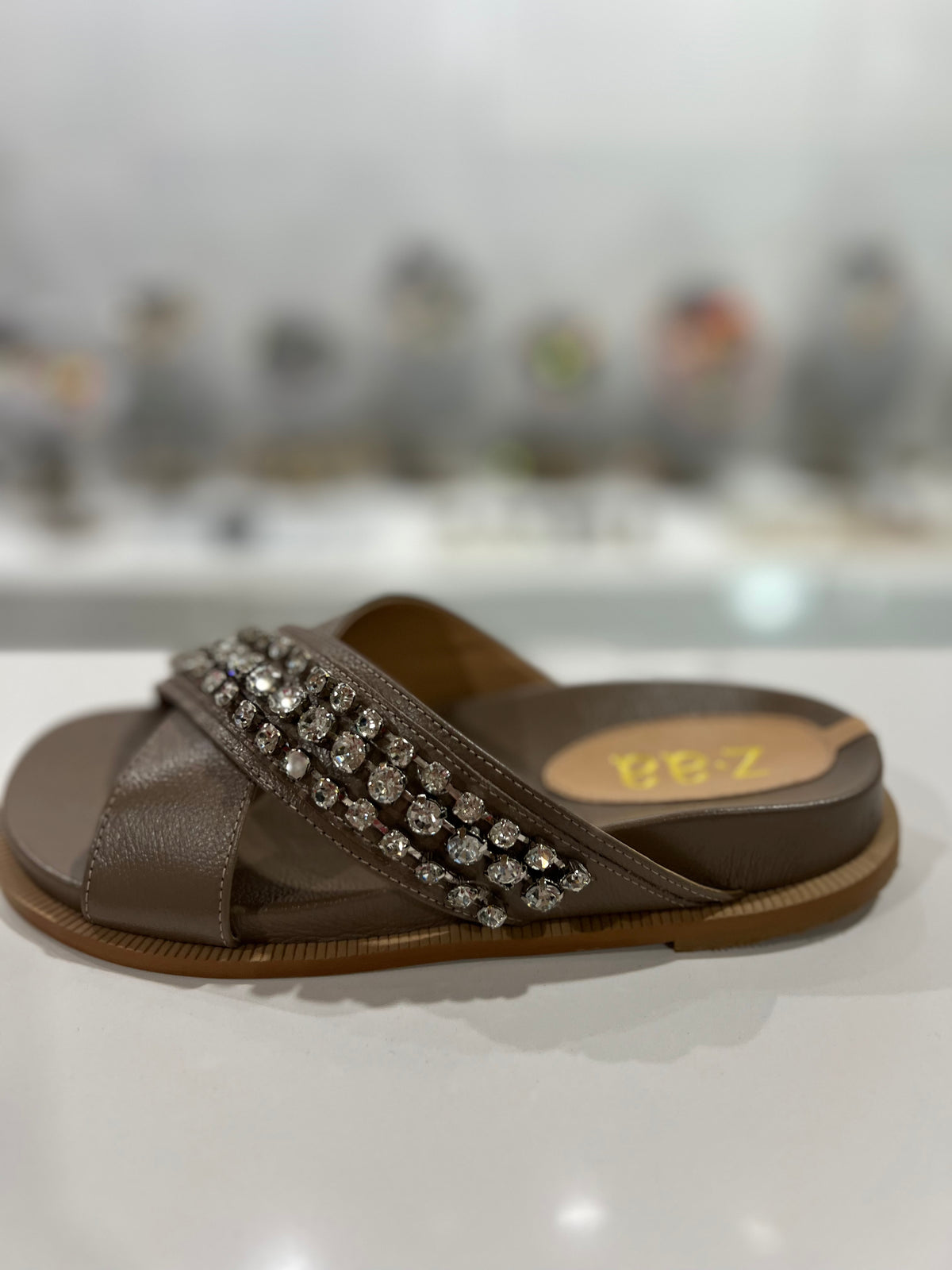 Slip-on Sandal with Crystals