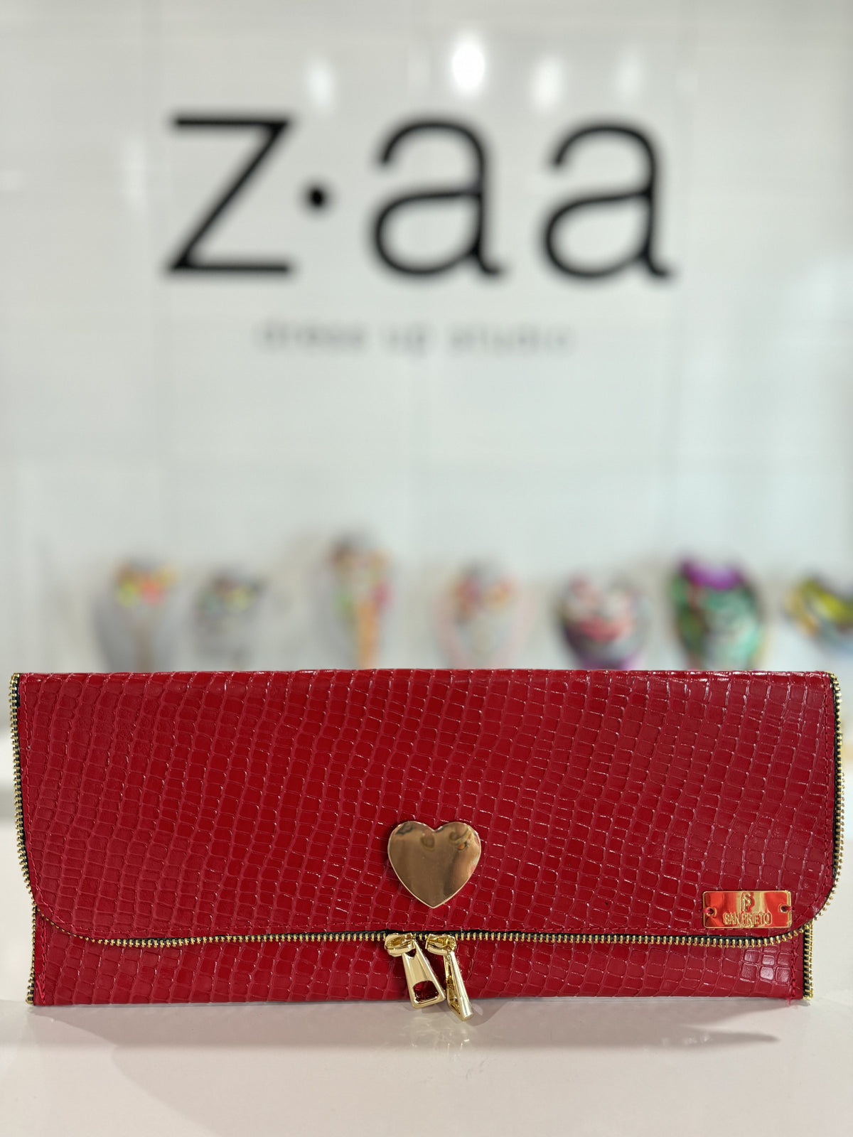 Heart Leather Envelope Bag