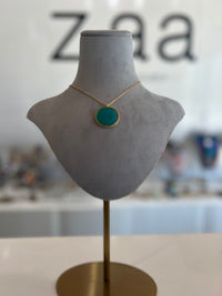 Large Turquoise Bubble Glass Necklace
