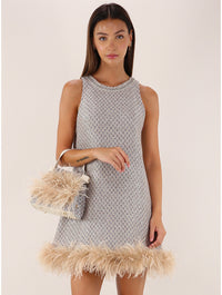 Vienna Mini Dress with Feather Boa