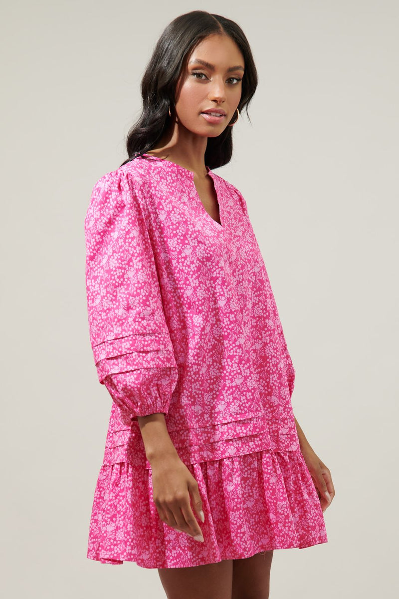 Pink Paradise Ruffle Mini Dress