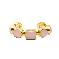 Marina Chunky Cuff Bracelet with Rose Quartz