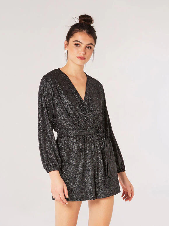 Glitter Wrap Romper