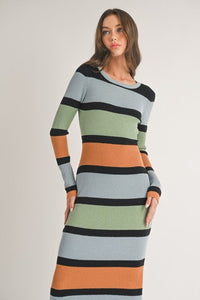 Color-Block Bodycon Maxi Dress